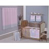 Enxoval de Bebe Kit de Berço Americano Cortina Algodão Menino Menina 8 Peças:chevron Rosa - 1