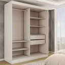 Ver imagem 5 de Guarda-roupa Real 2 Portas 2 Gavetas 100% Mdf Branco - Panorama Móveis