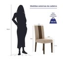 Ver imagem 4 de Conjunto Mesa de Jantar Kate 120cm 4 Cadeiras Linea Revestidas em Suede Amêndoa/Marfim Yescasa