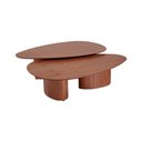 Ver imagem 3 de Conjunto com 2 Mesas de Centro Redonda Sala de Estar 120cm Ecos Base Madeira Maciça Imbuia