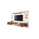 Ver imagem 5 de Estante Home para Tv até 75” Noble 270cm com 2 Torres Nichos e Led para Sala Off White/jequitiba