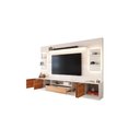 Ver imagem 3 de Estante Home para Tv até 75” Noble 270cm com 2 Torres Nichos e Led para Sala Off White/jequitiba