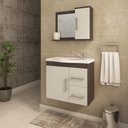 Ver imagem 2 de Gabinete de Banheiro com Cuba e Espelheira Vix 65cm Cafe/off White - Mgm
