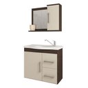 Ver imagem 1 de Gabinete de Banheiro com Cuba e Espelheira Vix 65cm Cafe/off White - Mgm