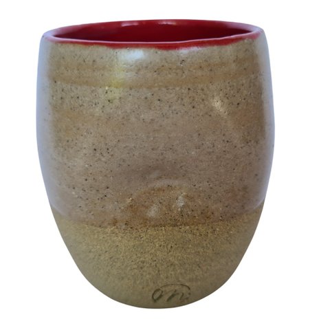 Copo de cerâmica escrito Ressaca no fundo 200ml vermelho