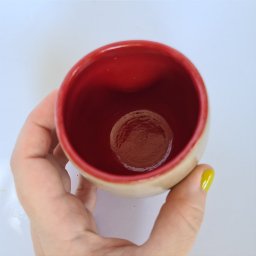 Copo de cerâmica escrito Ressaca no fundo 200ml vermelho - 8