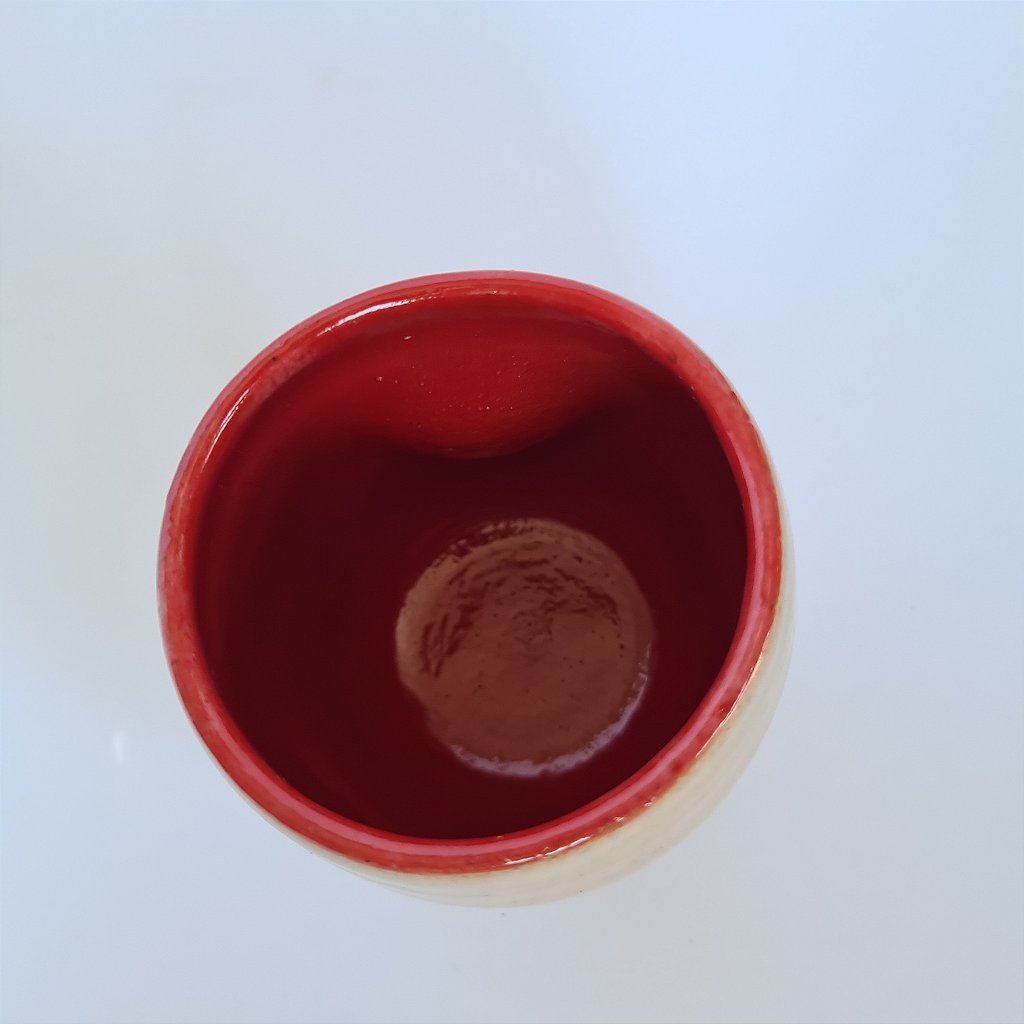 Copo de cerâmica escrito Ressaca no fundo 200ml vermelho - 3