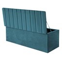 Ver imagem 3 de Kit Cabeceira e Calçadeira Baú Casal 140cm Cancun Suede Azul Turquesa - D A DECOR