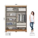 Ver imagem 3 de Guarda Roupa Solteiro 2 Portas Deslizantes Istambul Bege/Nature/Off White