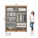 Ver imagem 3 de Guarda Roupa Solteiro 2 Portas Deslizantes Istambul Bege/Nature/Off White