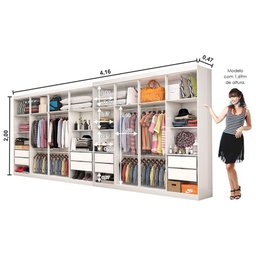 Closet Casal Duplo Rubi Premium 16 Portas C/espelho 8 Gavetas - 5