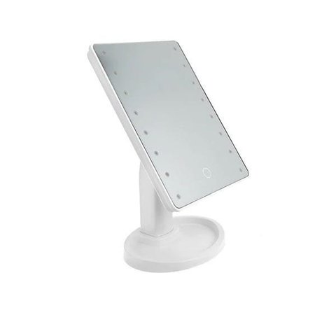 Espelho de Maquiagem com Led Touch Ajustável Portátil Branco