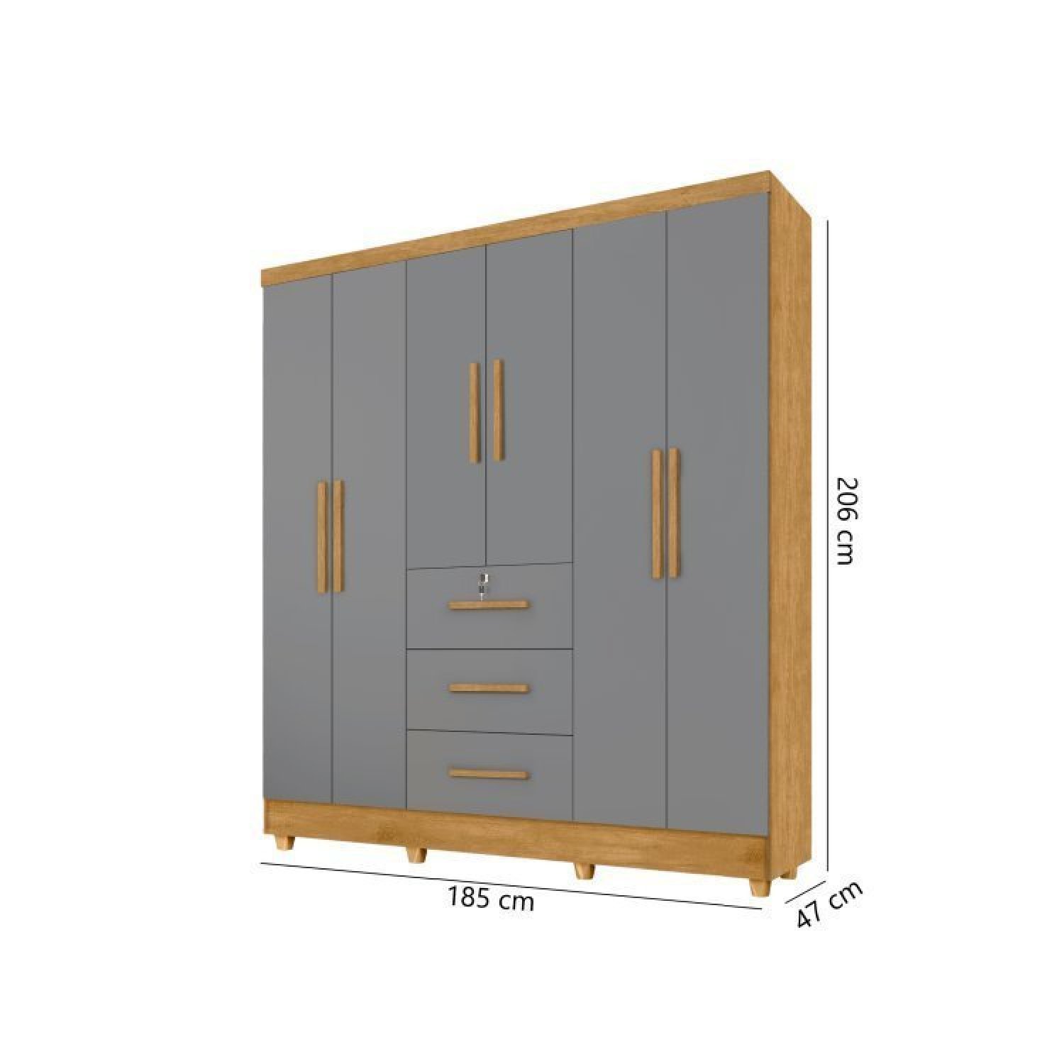 Guarda-Roupa Tokio 6 Portas com espelho | MadeiraMadeira