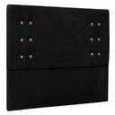 Ver imagem 3 de Kit Cabeceira e Calçadeira Recamier Casal 1,40m Gênova Suede Preto - Pallazio