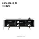 Ver imagem 5 de Rack para TV até 80 Polegadas 160cm Preto/Rustic com Pés Rustic Torino Madesa