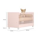 Ver imagem 3 de Berço Mini Cama Americano com Rodízio Lua Encantada Rosa Acetinado