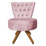 Kit Maca Estética Reta Capitonê com Mocho e Escadinha 80 Cm Preto Slk Decor Rosa Claro - 4