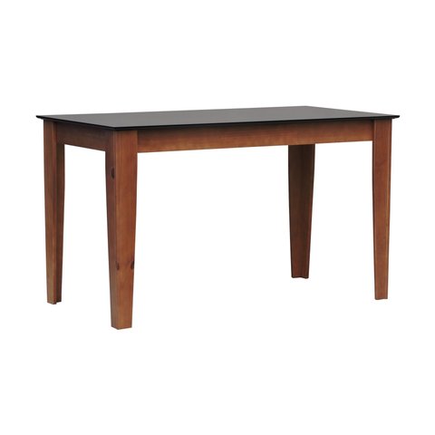 Mesa de Jantar Lyon Pés Madeira Maciça Tampo MDF Laqueado 135x70 - Amêndoa Preto