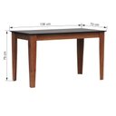 Ver imagem 2 de Mesa de Jantar Lyon Pés Madeira Maciça Tampo MDF Laqueado 135x70 - Amêndoa Preto