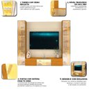 Ver mais imagens de Estante para TV e Home Theater até 75 Polegadas Vidro Reflecta 100% MDF 226,4cmx217,6cm Led com Porta Luminare Bege Off White/Naturale
