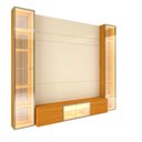 Ver imagem 3 de Estante para TV e Home Theater até 75 Polegadas Vidro Reflecta 100% MDF 226,4cmx217,6cm Led com Porta Luminare Bege Off White/Naturale