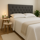 Ver imagem 1 de Cabeceira para Cama Queen Cor Cinza Escuro Capitonê 160x60cm com Materiais de Alta Qualidade