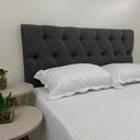 Ver imagem 3 de Cabeceira para Cama Queen Cor Cinza Escuro Capitonê 160x60cm com Materiais de Alta Qualidade