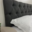 Ver imagem 2 de Cabeceira para Cama Queen Cor Cinza Escuro Capitonê 160x60cm com Materiais de Alta Qualidade