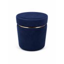 Ver imagem 3 de Puff com Cinta Superior Dourada, Azul Veludo - Let Móveis
