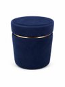 Ver imagem 3 de Puff com Cinta Superior Dourada, Azul Veludo - Let Móveis