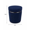 Ver imagem 2 de Puff com Cinta Superior Dourada, Azul Veludo - Let Móveis