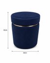 Ver imagem 2 de Puff com Cinta Superior Dourada, Azul Veludo - Let Móveis