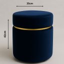 Ver imagem 2 de Pu Cinta Dourada Superior Azul Tecido de Veludo