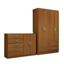 Ver imagem 3 de Guarda-roupa Bella 4 Portas 2 Gavetas com Cômoda 2 Portas 5 Gavetas Cinamomo - Panorama Móveis