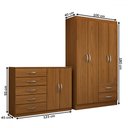 Ver imagem 4 de Guarda-roupa Bella 4 Portas 2 Gavetas com Cômoda 2 Portas 5 Gavetas Cinamomo - Panorama Móveis