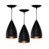 Kit 3 Pendentes Luminária de Teto Vegas Preto com Cobre - Ilumania Iluminia Luminaria Pendentes De T - 1
