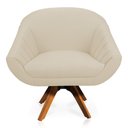 Ver imagem 4 de Kit 02 Poltronas Giratória Giovana Linho Base Madeira MM30 - D’Rossi - A19 Grosso Bege