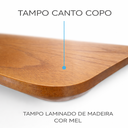 Ver imagem 2 de Aparador Itália 140x40cm Tampo Retângular Laminado Mel - Móveis Minas