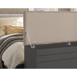 Baú Calçadeira Recamier Tampo Estofado e Revestido com Capitonê Gênova II - 5