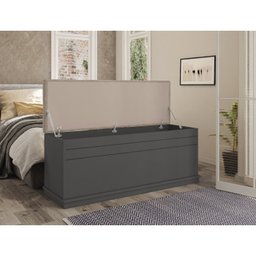 Baú Calçadeira Recamier Tampo Estofado e Revestido com Capitonê Gênova II - 2