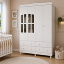 Ver imagem 4 de Kit Berço Cômoda e Guarda Roupa Peroba Elô Quarto Infantil