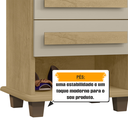 Ver imagem 3 de Mesa de Cabeceira Turim com 2 Gavetas com 2 Nichos Bege
