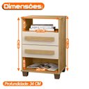 Ver imagem 3 de Mesa de Cabeceira Turim com 2 Gavetas e Nichos