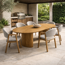 Ver imagem 1 de Conjunto Mesa de Jantar Savana e 8 Cadeiras Arezzo Madeira Laminado Natural Área Gourmet