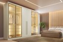 Ver imagem 1 de Roupeiro 6 Portas 4 Reflecta 6 Gavetas Carolina-Noble Glass:Off-White