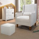 Ver imagem 1 de Poltrona de Amamentação Fixa Sophia com Puff Reto e 1 Almofada Bouclé