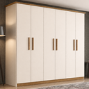 Ver imagem 1 de Guarda Roupa Casal 6 Portas 3 Gavetas Cover Bege/Off White/Nature