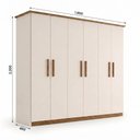 Ver imagem 3 de Guarda Roupa Casal 6 Portas 3 Gavetas Cover Bege/Off White/Nature