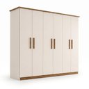 Ver imagem 2 de Guarda Roupa Casal 6 Portas 3 Gavetas Cover Bege/Off White/Nature