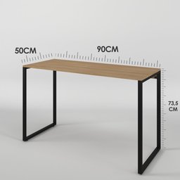 Mesa Escritório Escrivaninha Office Estilo Industrial Vintage Madeira com Preto 90x50cm - 4